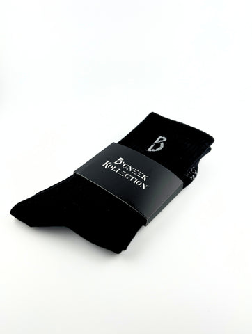 Black/White B Socks