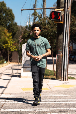 "Signature Logo Tee"- Olive Green & Black